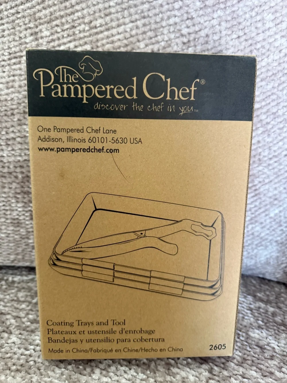 Pampered Chef Coating Trays and Tool # 2605, Interlocking Trays, 4-Piece Set